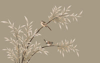 Échantillon, Design C0921, Papier peint panoramique Magnolia & Oiseaux - Sur mesure