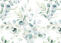 Échantillon, Design D0128, Papier peint panoramique Eucalyptus Botanique Sauge - Sur mesure