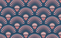 Échantillon, Design D0199, Papier peint panoramique Art Déco Éventails et Or - Collection 2 - Sur mesure
