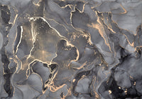 Échantillon, Design D0207, Papier peint panoramique Marbre Noir et Or Luxe - Collection 2 - Sur mesure