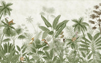 Échantillon, Design D0328, Papier peint panoramique Palmier Tropical Vert - Collection 1 - Sur mesure