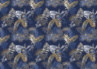 Design D0493 — Palmier Tropical Doré Luxe - Collection 2 — design seul motif petit — Novomur