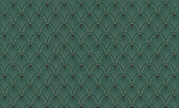 Échantillon, Design D0605, Papier peint panoramique Art Déco Éventails et Or - Collection 2 - Sur mesure