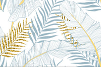 Échantillon, Design D0837, Papier peint panoramique Palmier Tropical Doré Luxe - Collection 1 - Sur mesure