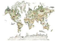 Échantillon, Design D0961, Papier peint panoramique Carte du Monde - Sur mesure