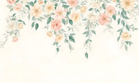 Échantillon, Design D0994, Papier peint panoramique Floral Pivoines et Roses - Collection 1 - Sur mesure