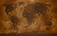 Échantillon, Design E0133, Papier peint panoramique Carte du Monde - Sur mesure