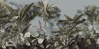Échantillon, Design E0157, Papier peint panoramique Palmier Tropical Vert - Collection 3 - Sur mesure
