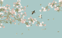 Échantillon, Design E0288, Papier peint panoramique Cerisier en Fleurs - Sur mesure
