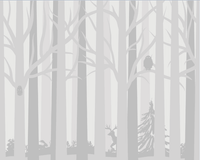 Échantillon — Design E0489 — Papier peint Animaux Forêt - Sur mesure