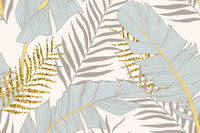 Échantillon, Design E0601, Papier peint panoramique Palmier Tropical Doré Luxe - Collection 1 - Sur mesure