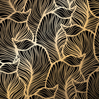 Échantillon, Design E0692, Papier peint panoramique Art Déco Éventails et Or - Collection 2 - Sur mesure