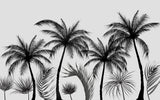 Échantillon Papier peint Palmier Tropical Noir et Blanc - Sur mesure — E0999