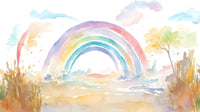 Échantillon, Design F0082, Papier peint panoramique Arc en Ciel Bébé - Collection 1 - Sur mesure