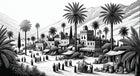 Design F0310 — Paysage Désert et Cactus — design seul — Novomur