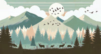 Échantillon, Design F0322, Papier peint panoramique Forêt Pins et Sapins - Collection 2 - Sur mesure