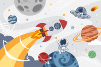Échantillon, Design F0376, Papier peint panoramique Espace Planètes Enfant - Sur mesure