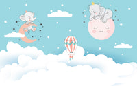 Échantillon, Design F0419, Papier peint panoramique Safari Bébé Pastel - Sur mesure