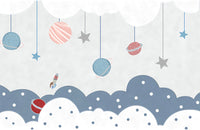 Échantillon, Design F0648, Papier peint panoramique Espace Planètes Enfant - Sur mesure