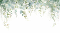 Échantillon, Design F0714, Papier peint panoramique Eucalyptus Botanique Sauge - Sur mesure