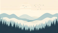 Papier peint panoramique Forêt Pins et Sapins - Collection 2 - Sur mesure