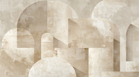 Échantillon, Design F0736, Papier peint panoramique Art Abstrait Bauhaus Beige - Collection 1 - Sur mesure