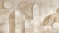 Échantillon, Design F0737, Papier peint panoramique Art Abstrait Bauhaus Beige - Collection 1 - Sur mesure