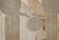 Échantillon, Design F0738, Papier peint panoramique Art Abstrait Bauhaus Beige - Collection 1 - Sur mesure