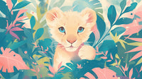 Échantillon, Design F0802, Papier peint panoramique Safari Bébé Pastel - Sur mesure