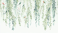 Échantillon, Design F0863, Papier peint panoramique Magnolia & Oiseaux - Sur mesure