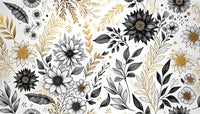 Échantillon, Design F0947, Papier peint panoramique Floral Pivoines et Roses - Collection 1 - Sur mesure