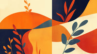 Échantillon, Design F0988, Papier peint panoramique Botanique Feuilles Dorées - Sur mesure
