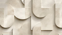Échantillon, Design F1000, Papier peint panoramique Art Abstrait Bauhaus Beige - Collection 1 - Sur mesure