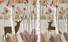 Design FC023 — Papier peint Foret bouleaux automnale cerfs — Novomur