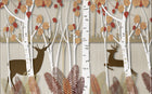 Design FC023 — Papier peint Foret bouleaux automnale cerfs — Novomur
