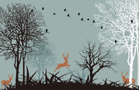 Échantillon, Design FC116, Papier peint panoramique Animaux Forêt - Collection 2 - Sur mesure