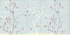 Design FC121 — Papier peint Branches baies rouges fond bleu pale — Novomur