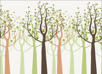 Échantillon, Design FC146, Papier peint panoramique Arbres Décoratifs - Sur mesure