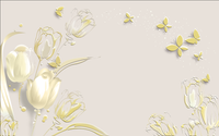 Échantillon, Design FC198, Papier peint panoramique Floral Création - Collection 2 - Sur mesure