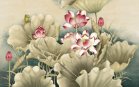 Échantillon, Design FC216, Papier peint panoramique Floral Création - Collection 2 - Sur mesure