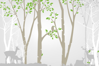 Échantillon, Design FC226, Papier peint panoramique Animaux Forêt - Collection 2 - Sur mesure