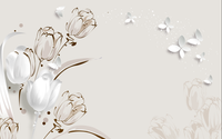 Échantillon, Design FC239, Papier peint panoramique Floral Création - Collection 2 - Sur mesure