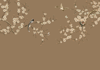 Échantillon, Design FC280, Papier peint panoramique Magnolia & Oiseaux - Collection 3 - Sur mesure