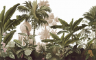 Design L0093 — Papier peint Jungle vintage palmiers et pagode — Novomur