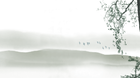 Design L0355 — Papier peint Paysage encre verte montagnes oiseaux — Novomur