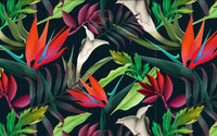 Échantillon — Design L0359 — Papier peint Palmier Tropical Pop Art Vif - Sur mesure