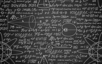 Échantillon, Design L0385, Papier peint panoramique Tableau Noir Mathématiques - Sur mesure