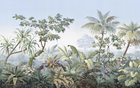 Design L0652 — Papier peint Paysage tropical jungle aquarelle douce — Novomur