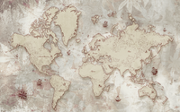 Échantillon, Design L0656, Papier peint panoramique Carte du Monde - Collection 2 - Sur mesure
