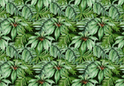 Design L0697 — Papier peint Pattern feuilles palmees vert dense — Novomur